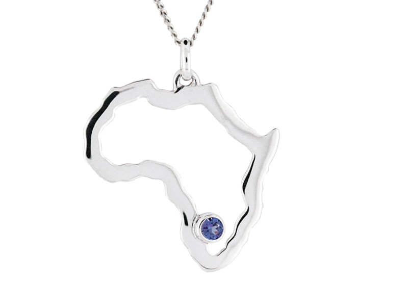 Tanzanite in Africa Pendant - Sterling Silver